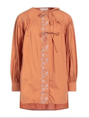 Ulla Johnson Embroidered Orange Tunic Blouse
